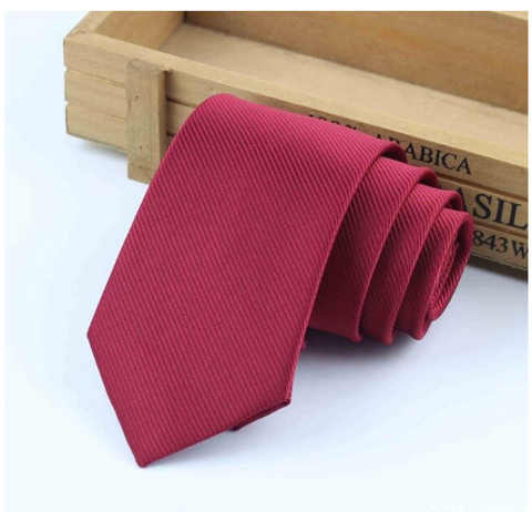 Wine Red Textured Skinny Tie