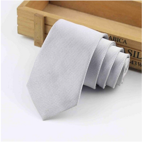Light Grey Textured Skinny Tie