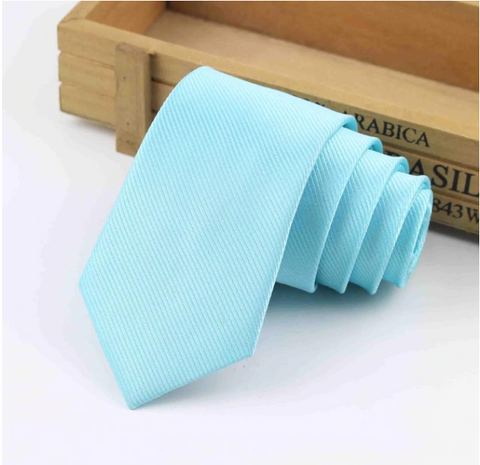 Turquoise Blue Texture Skinny Tie