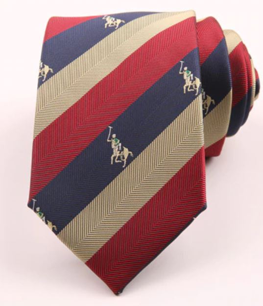 Striped Polo Skinny Tie