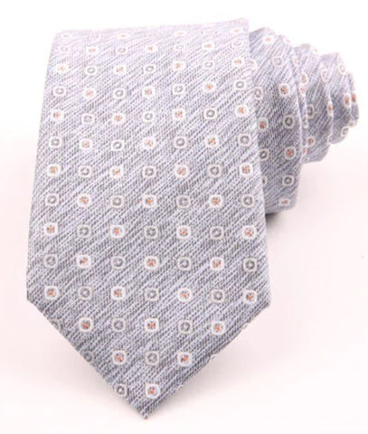 Grey Printed Skinny Tie