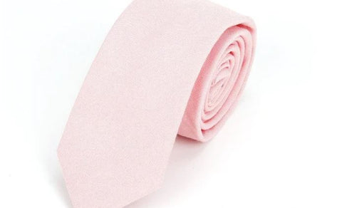 Light Pink Cotton Skinny Tie