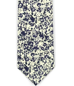 Ash Blue Mini Abstract Flowers Floral Skinny Tie