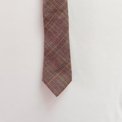 Classic Light Brown Tweed Checks Slik Slim Tie
