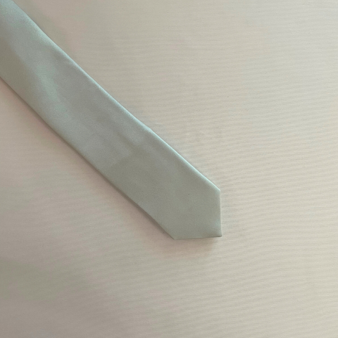 Pastel Sage Green Satin Silk Skinny Tie