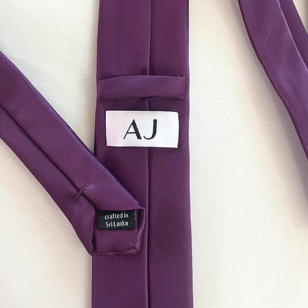 Classic Dark Purple Satin Silk Tie