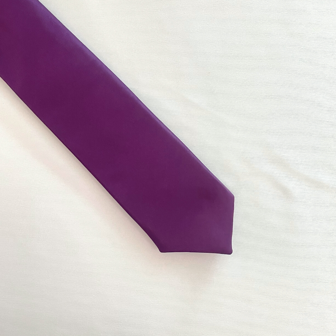 Classic Dark Purple Satin Silk Tie