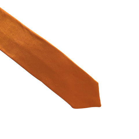Fanta Orange Satin Silk Skinny Tie