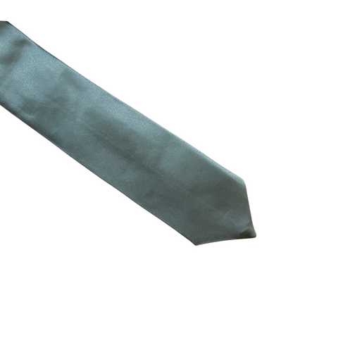 Dark Sage Green Satin Silk Skinny Tie