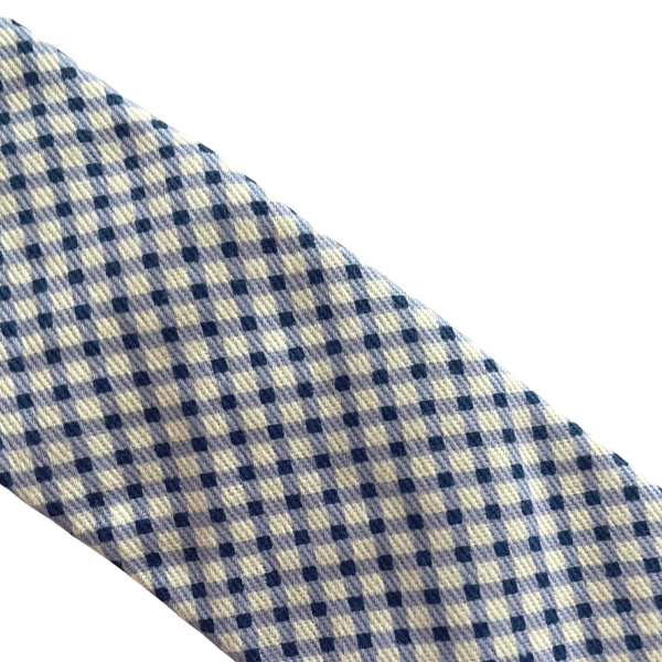Shades of Blue & White Checkered Skinny Tie