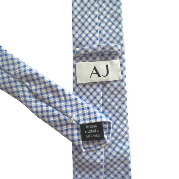 Shades of Blue & Light Purple White Checkered Skinny Tie