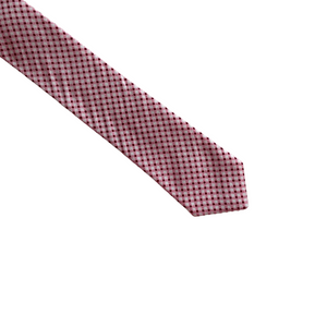 Shades of Red & White Checkered Skinny Tie