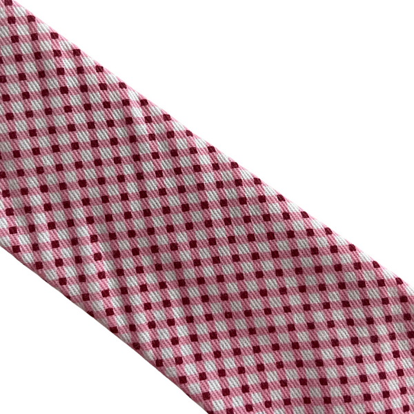 Shades of Red & White Checkered Skinny Tie