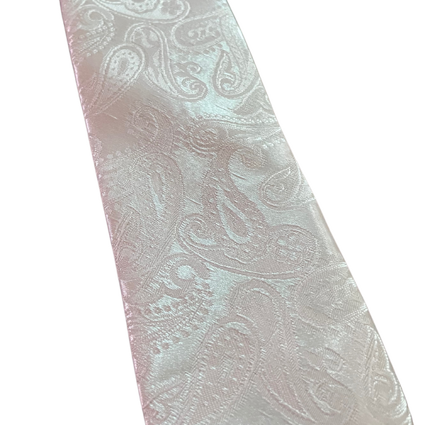 Groom's Luxury Paisley White Skinny Tie