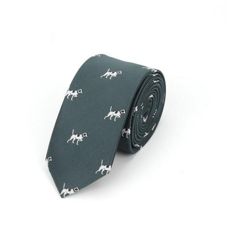 Terrier Green Skinny Tie