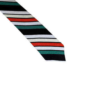 Classic Candy Cane Green, Black, White, Light Yellow and Red Skinny Tie
