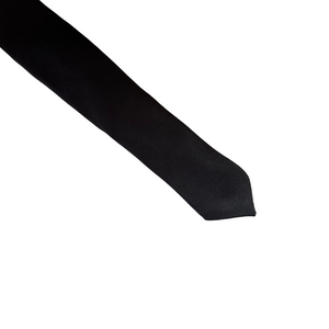 Classic Solid Black Satin Silk Skinny Tie