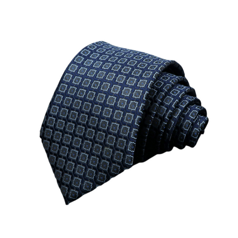 Classic Blue Block Print Skinny Tie