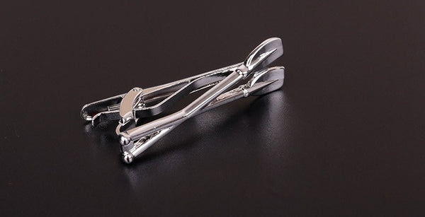 Silver Boat Oars Tie Clip