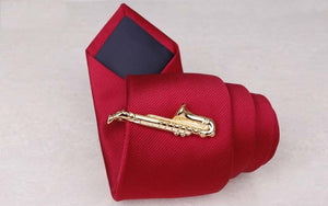 Gold Saxophone Tie Clip