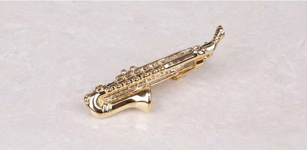 Gold Saxophone Tie Clip