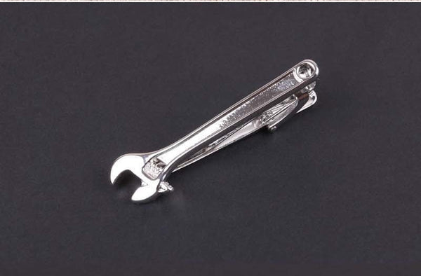 Silver Wrench Tie Clip