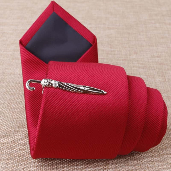 Silver Umbrella Tie Clip