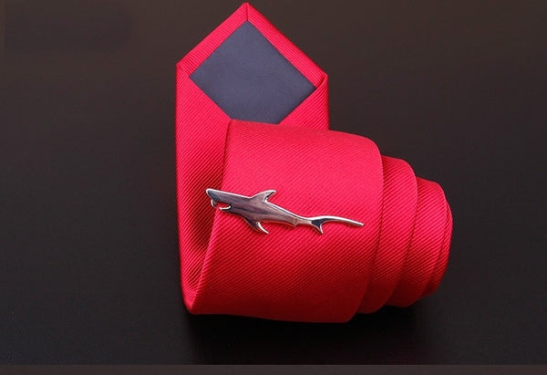 Silver Shark Tie Clip