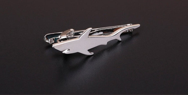 Silver Shark Tie Clip