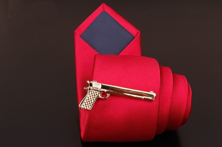 Gold Pistol Tie Clip