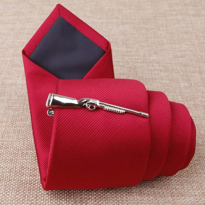 Silver Rifle Tie Clip