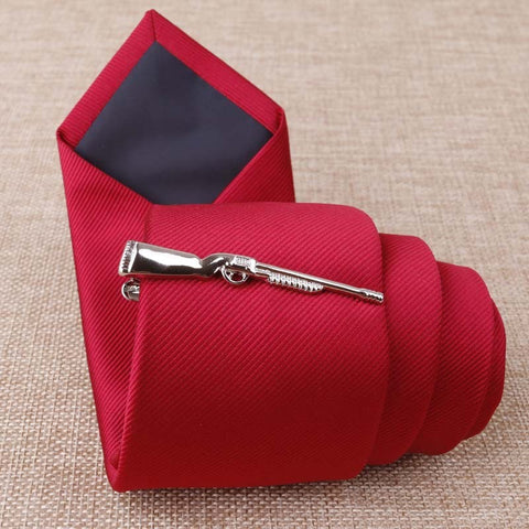 Silver Rifle Tie Clip