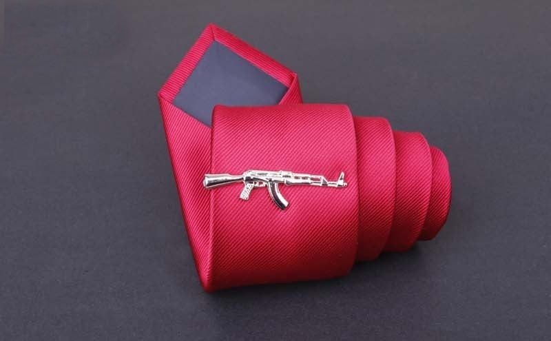 Silver AK-47 Tie Clip