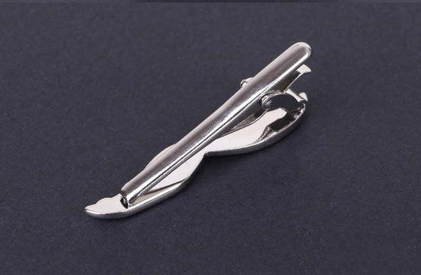 Silver Moustache Tie Clip