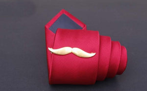 Gold Moustache Tie Clip