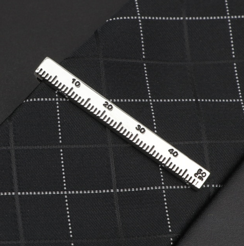 Silver Ruler Tie Clip