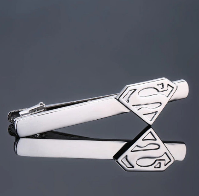 Silver Superman Logo Tie Clip