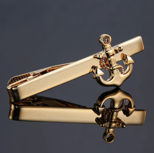 Gold Anchor Sailor Tie Clip
