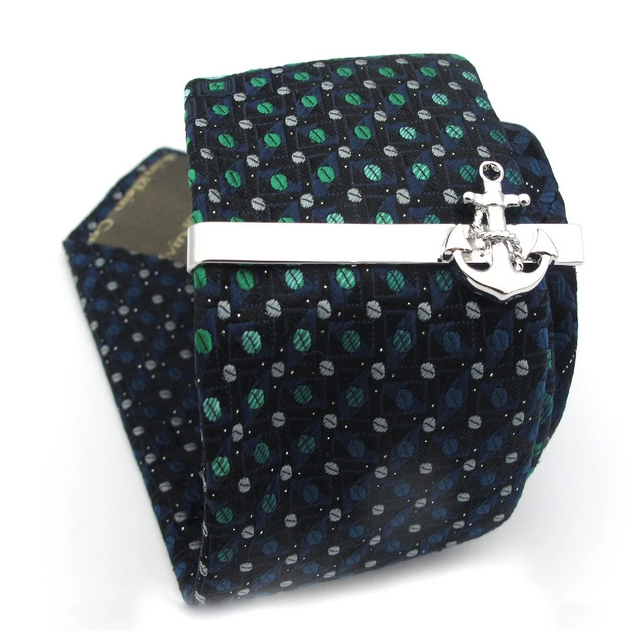 Silver Anchor Sailor Tie Clip