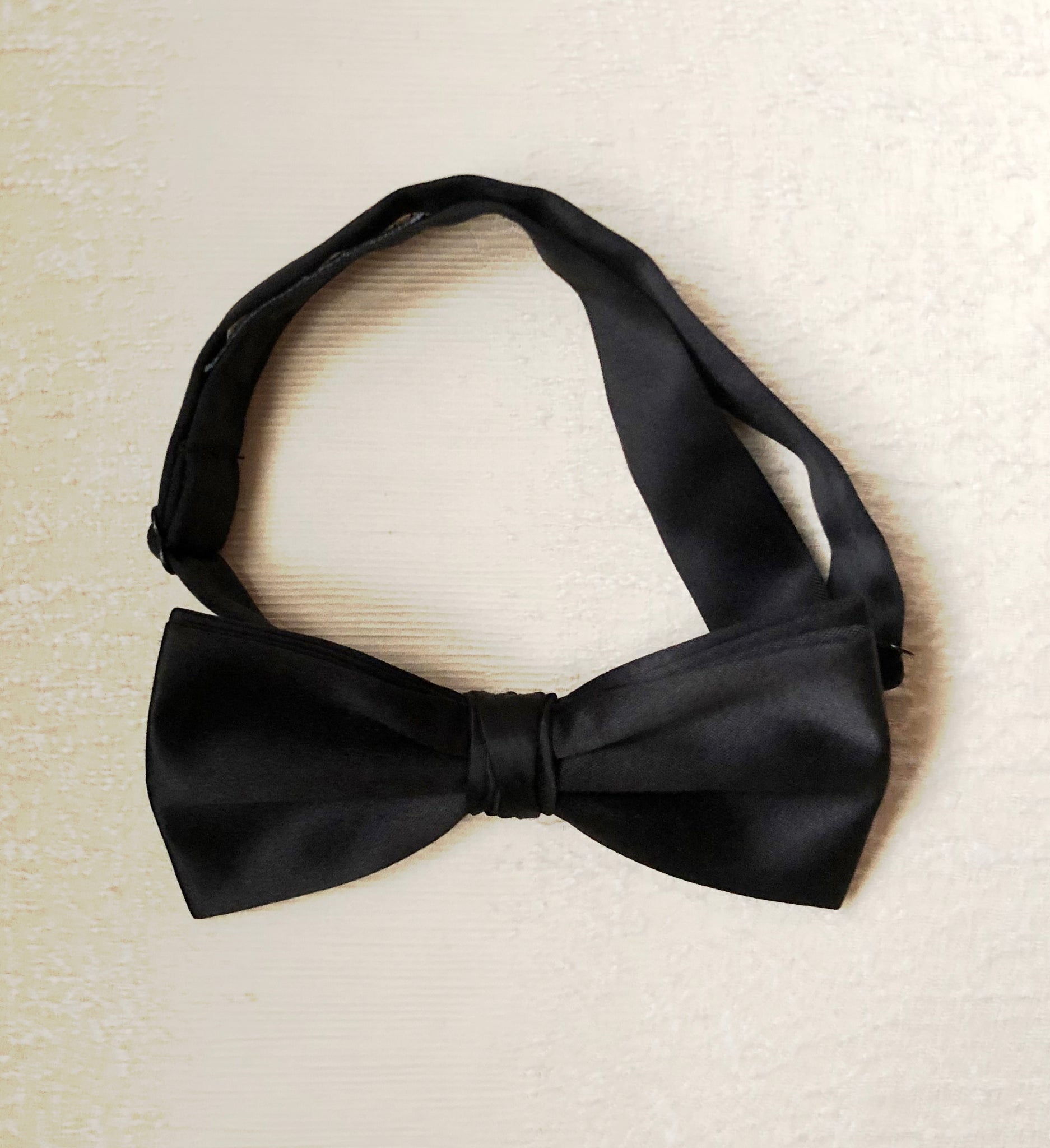 Black Satin Silk Tuxedo Bow Tie