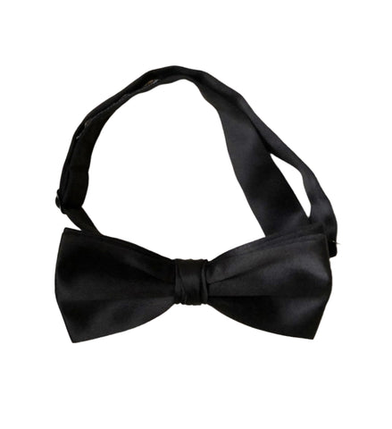 Black Satin Silk Tuxedo Bow Tie