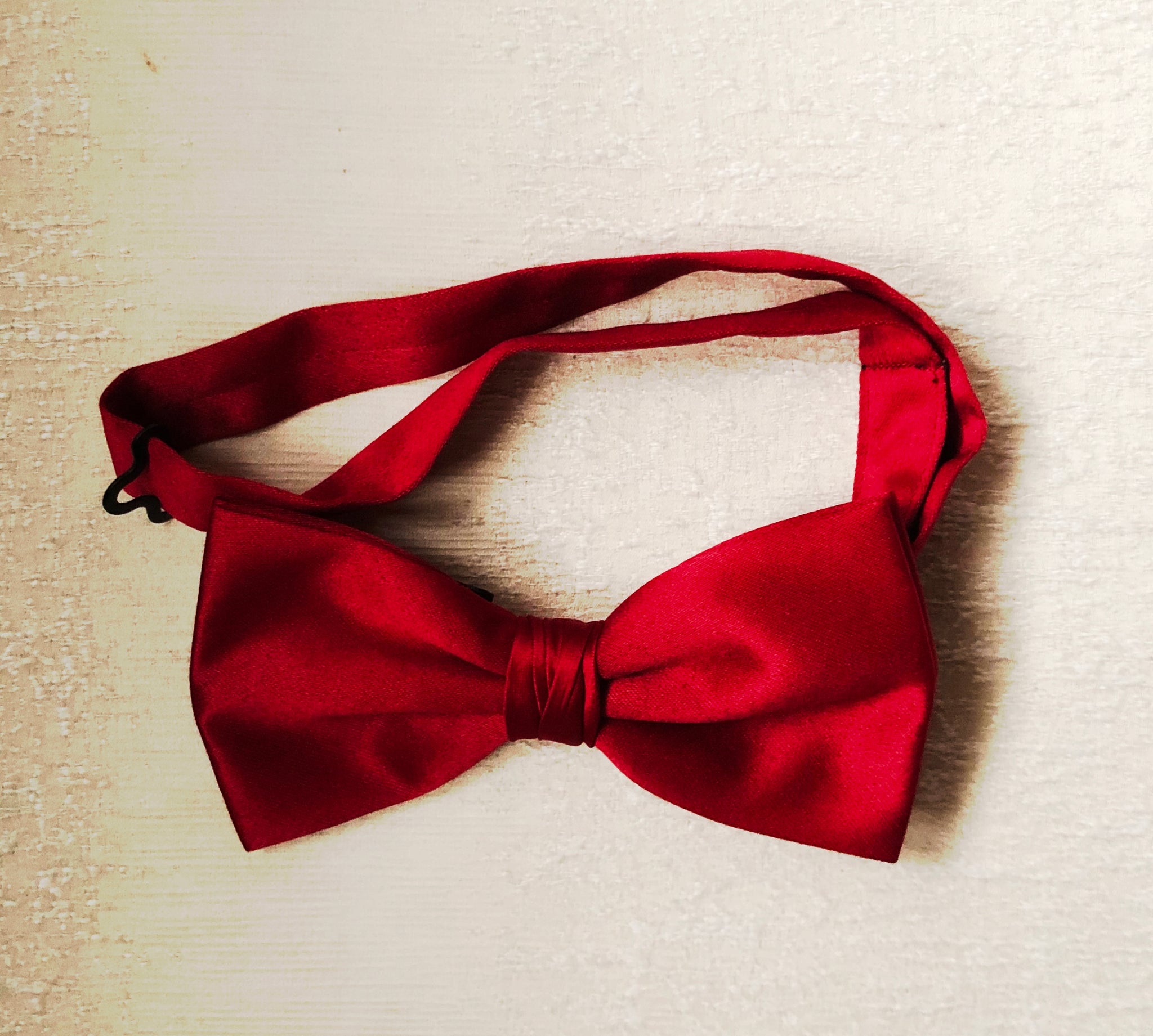 Wine Red Satin Silk Tuxedo Bow Tie