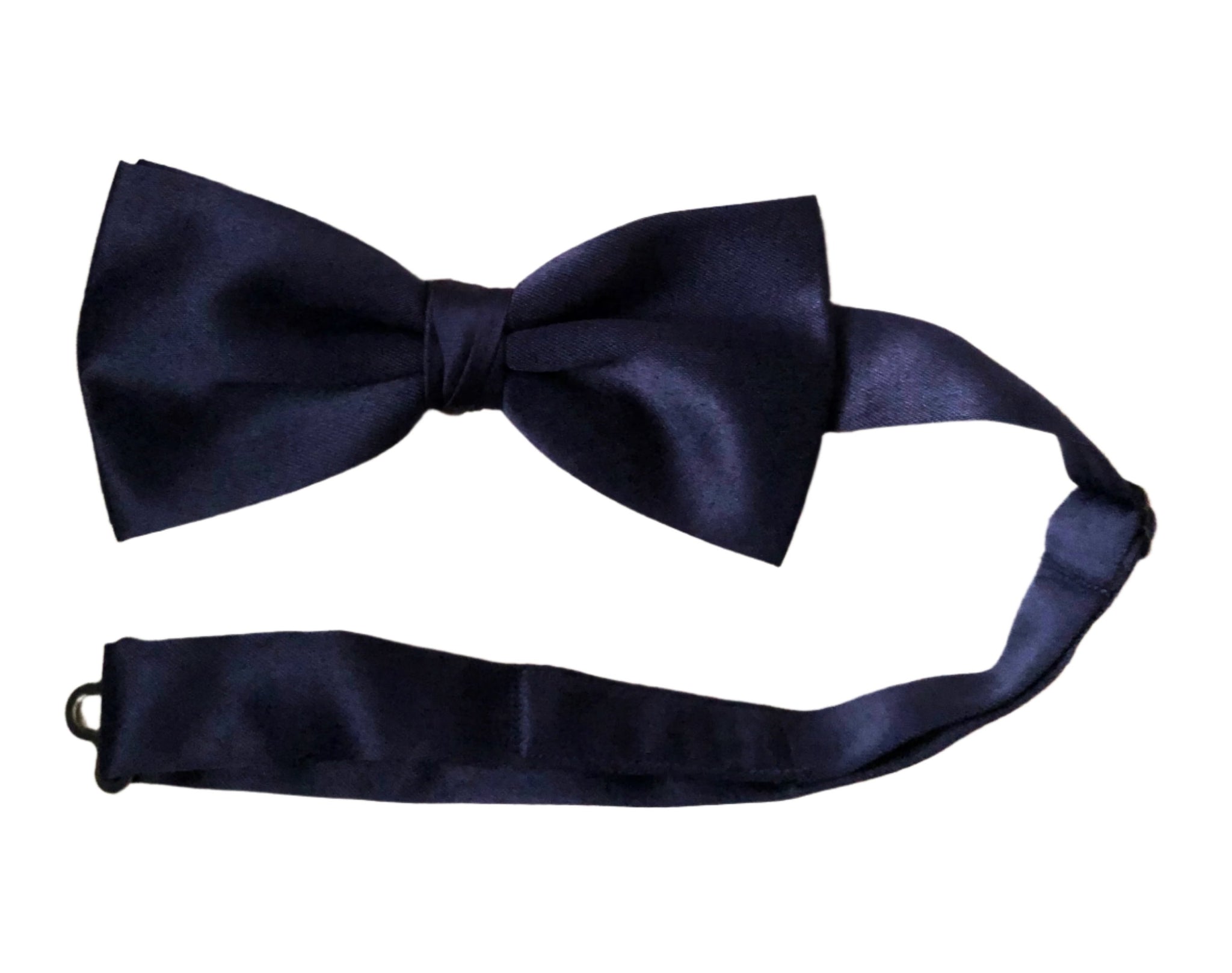 Navy Blue Satin Silk Tuxedo Bow Tie