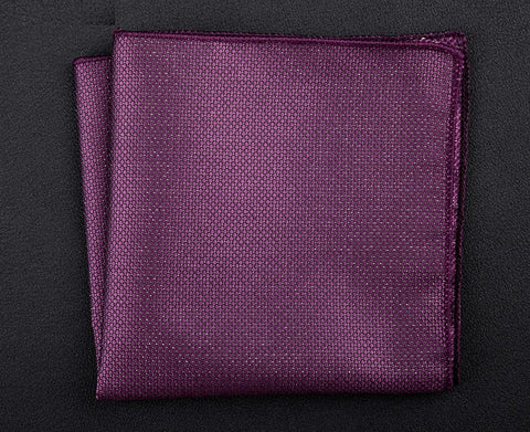 Sliver Specks on Purple Pocket Square