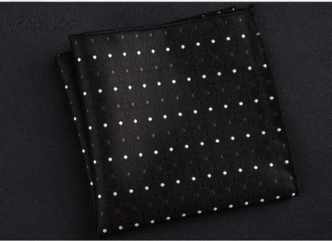White & Black Polka Dot Pocket Square