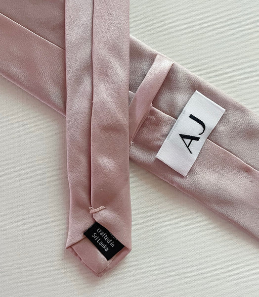 Primrose Pink Satin Silk Skinny Tie