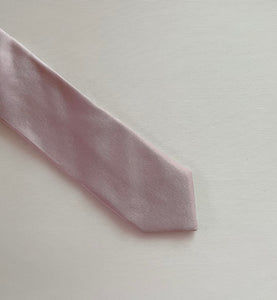 Primrose Pink Satin Silk Skinny Tie