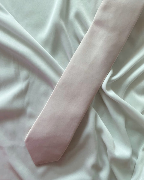 Light Pink Solid Silk Skinny Tie