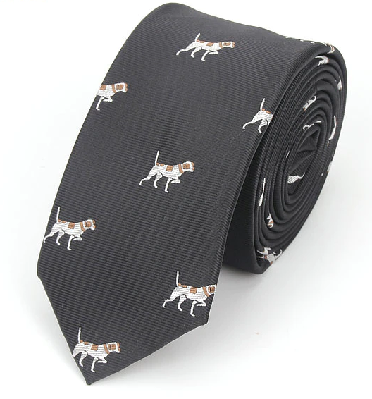 Terrier Black Skinny Tie